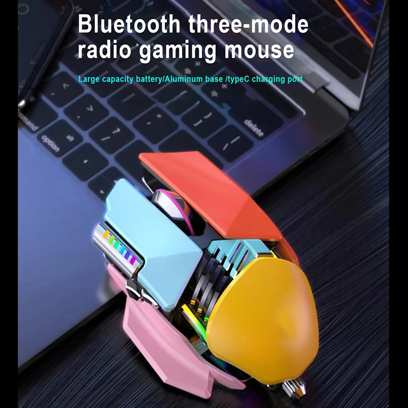 Mouse para Jogos sem Fio para Jogadores de pc Programável Ergonômico Rgb Usb 2.4g 3200 Dpi Botões - Imagem 3