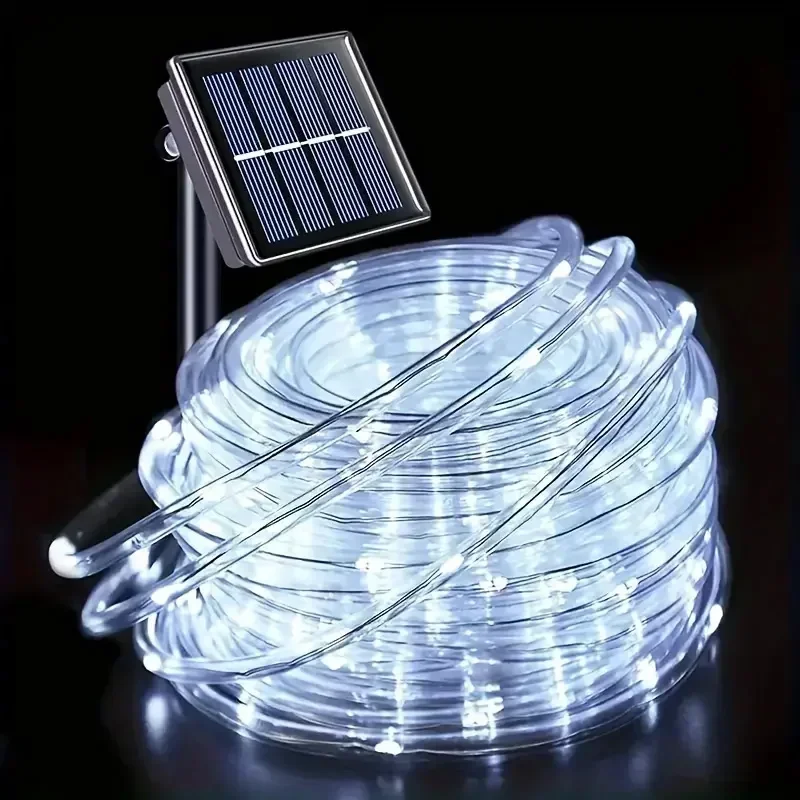Solar LED Waterproof Fairy Tube Lights - Outdoor Decorative String Lighting for Home, Garden, Patio, and Wedding Decor
