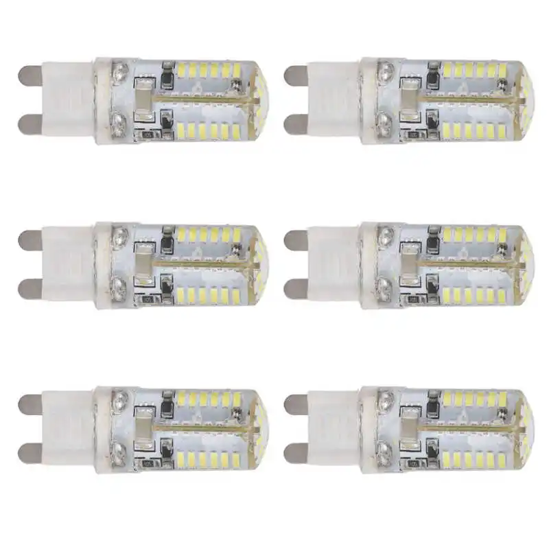 

6PCS G9 58LED Light Bulb 6W 220V Ceiling Lamp Bulb Silicone Wall Lamp Bulb for Living Room Novelty