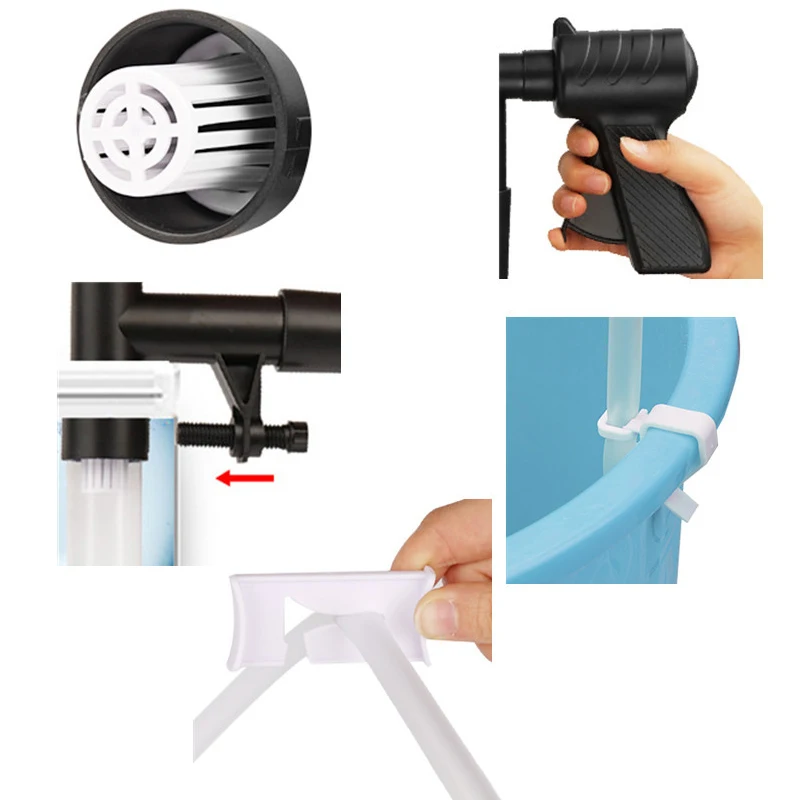 Aquarium water change pump cleaning tool siphon filter