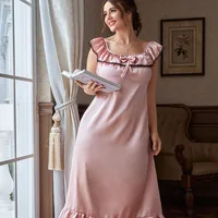 Summer Sexy Pink Color Night Dress 5xl Plus Size Loose Casual Home Wear Thin Home Sleepwear Nightdress Vestido Mujer Sleepwear