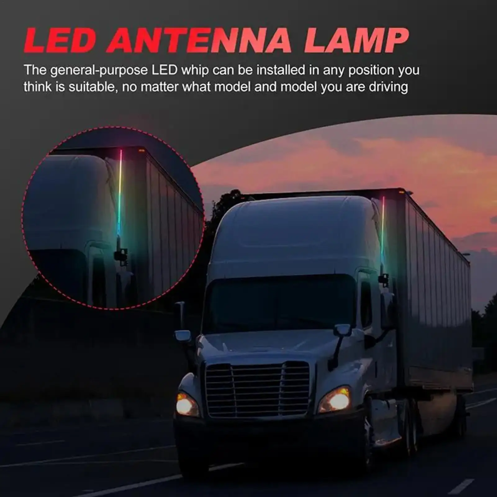 Flash Lights for Car Waterproof RGB Flash Lights Vehicles Heatproof Marquee Lamp 12-24V Auto Lights for Business Trip Commuting