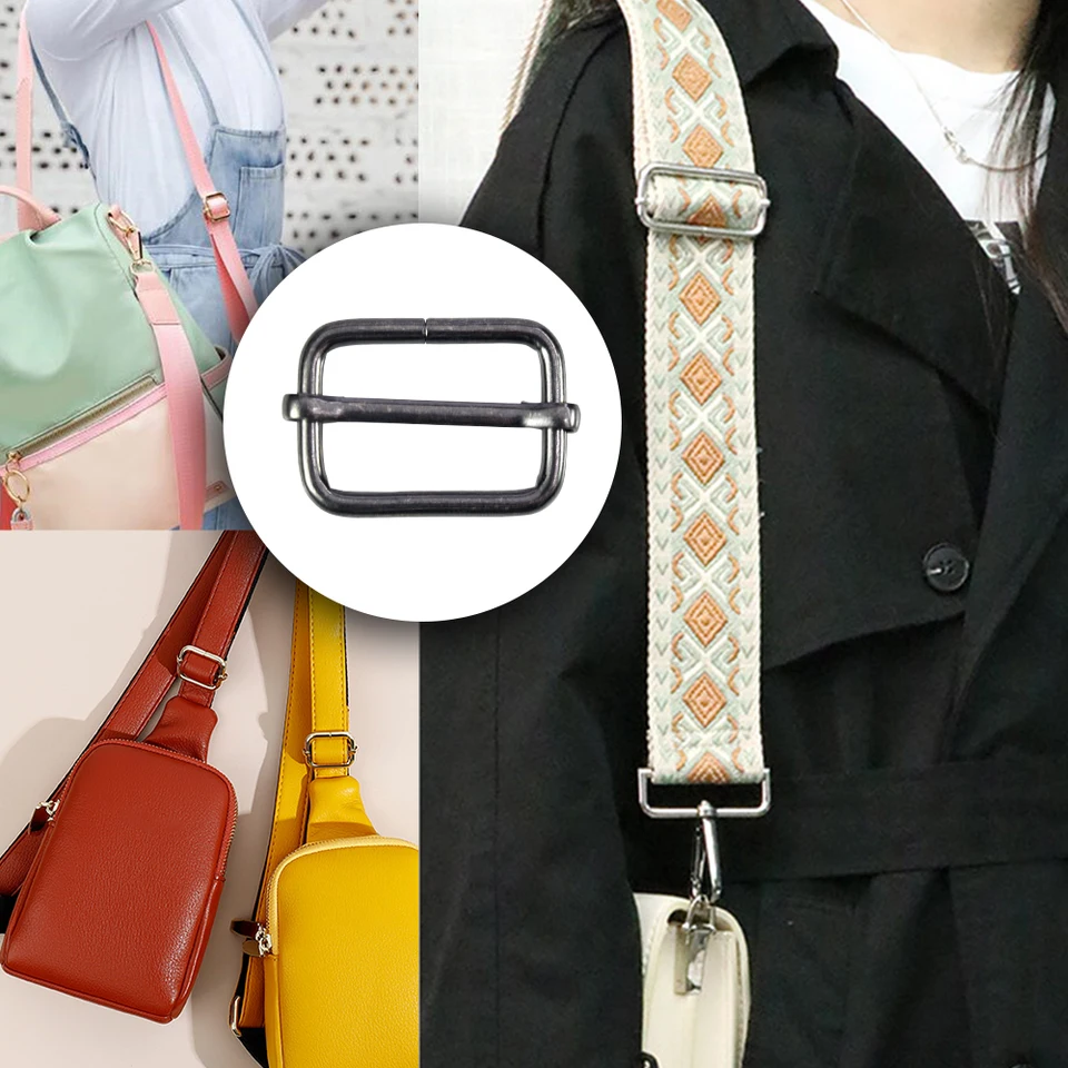 10 Pz Scivoli In Metallo Tri-Glides Filo-Forme Roller Pin Fibbie - Foto 7