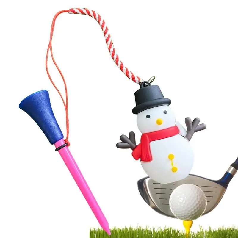 1pc Christmas Golf Tees With Santa Claus Cartoon Anti-Lost Rope Golf Ball Holder Braided Rope Golf Accessories Christmas Gifts