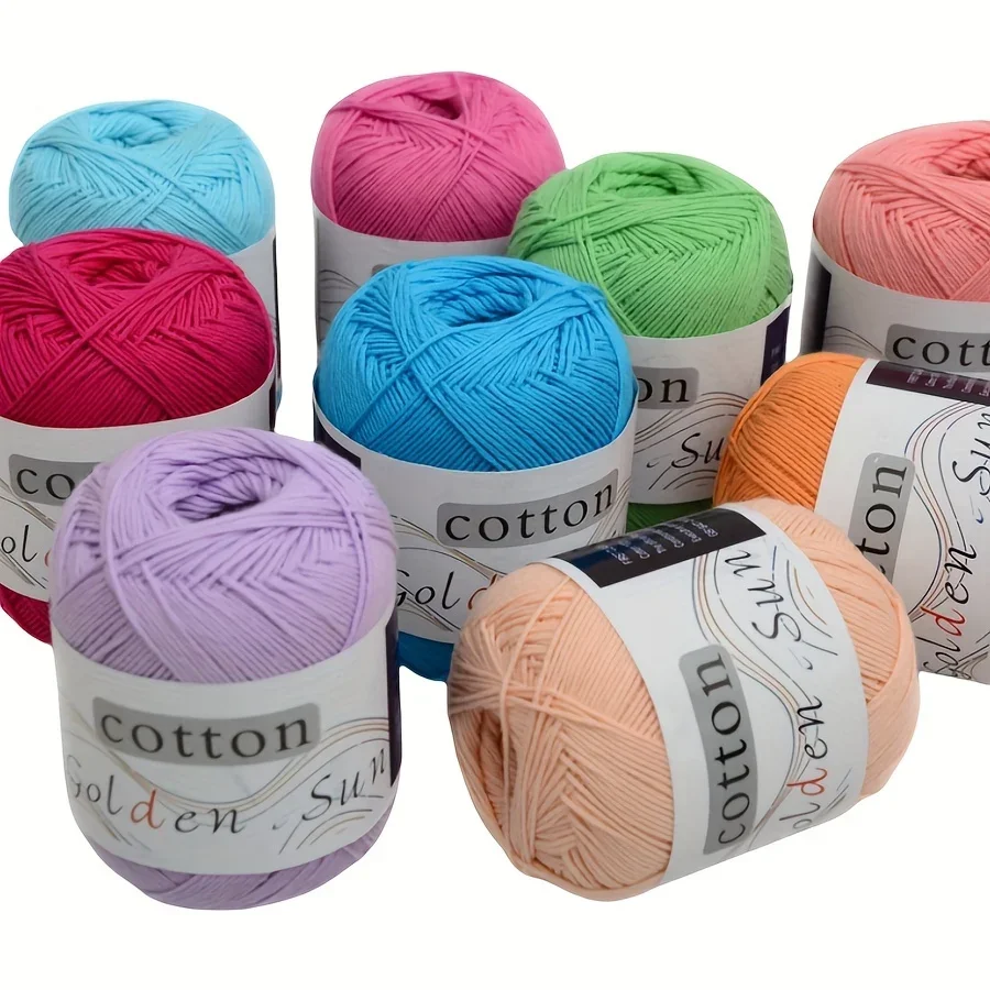 100% Cotton Yarn for Crocheting and Knitting, Medium-Weight DIY Craft Yarn for Sweaters,Scarves,Hats,Gloves - 50g/170m Per Skein 3