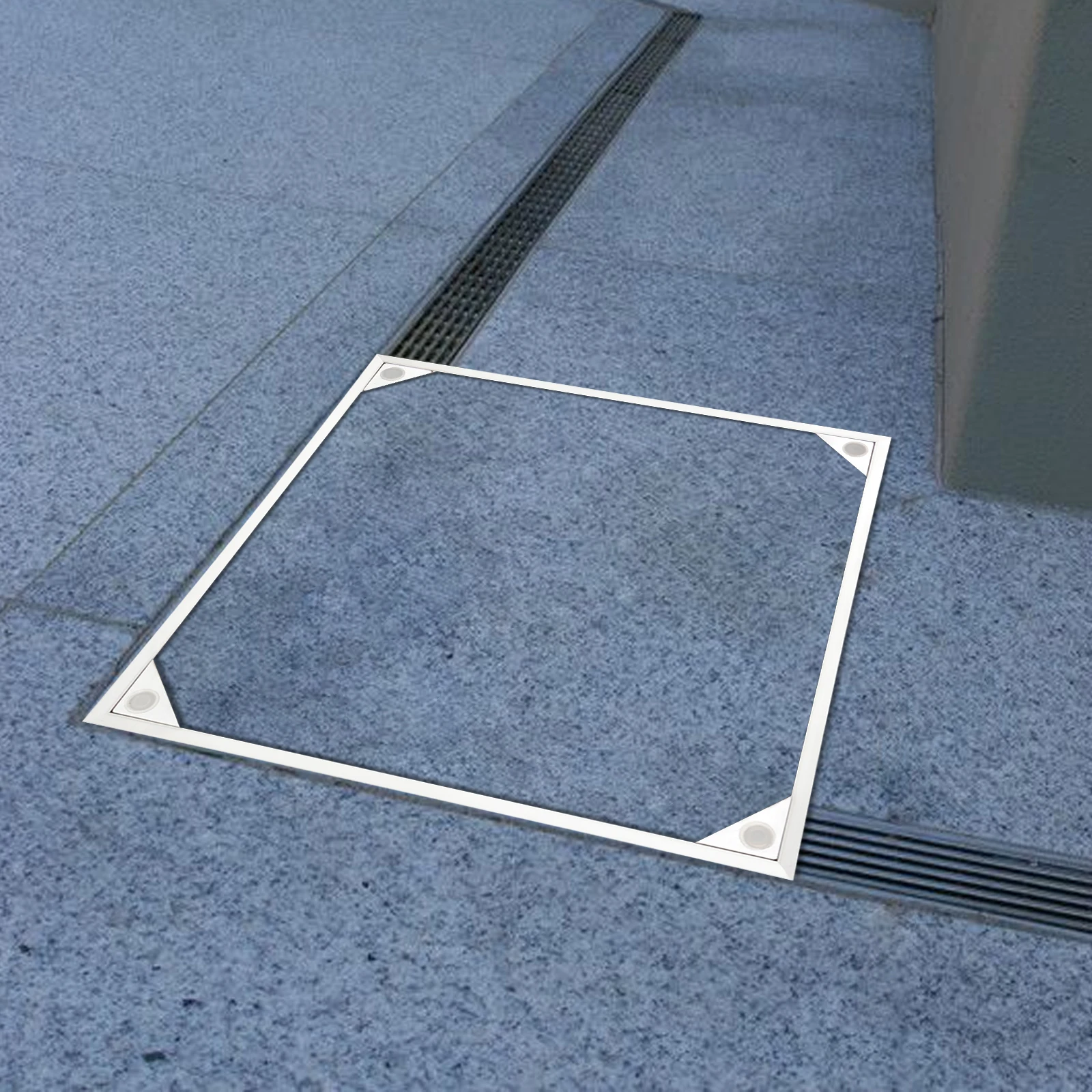30x30cm Schachtdeckel, Hochbelastbarer Aluminium-Einbau-Inspektionsdeckel, Unsichtbarer Prüfdeckel für Innen- und Außenbereiche – Detail 1