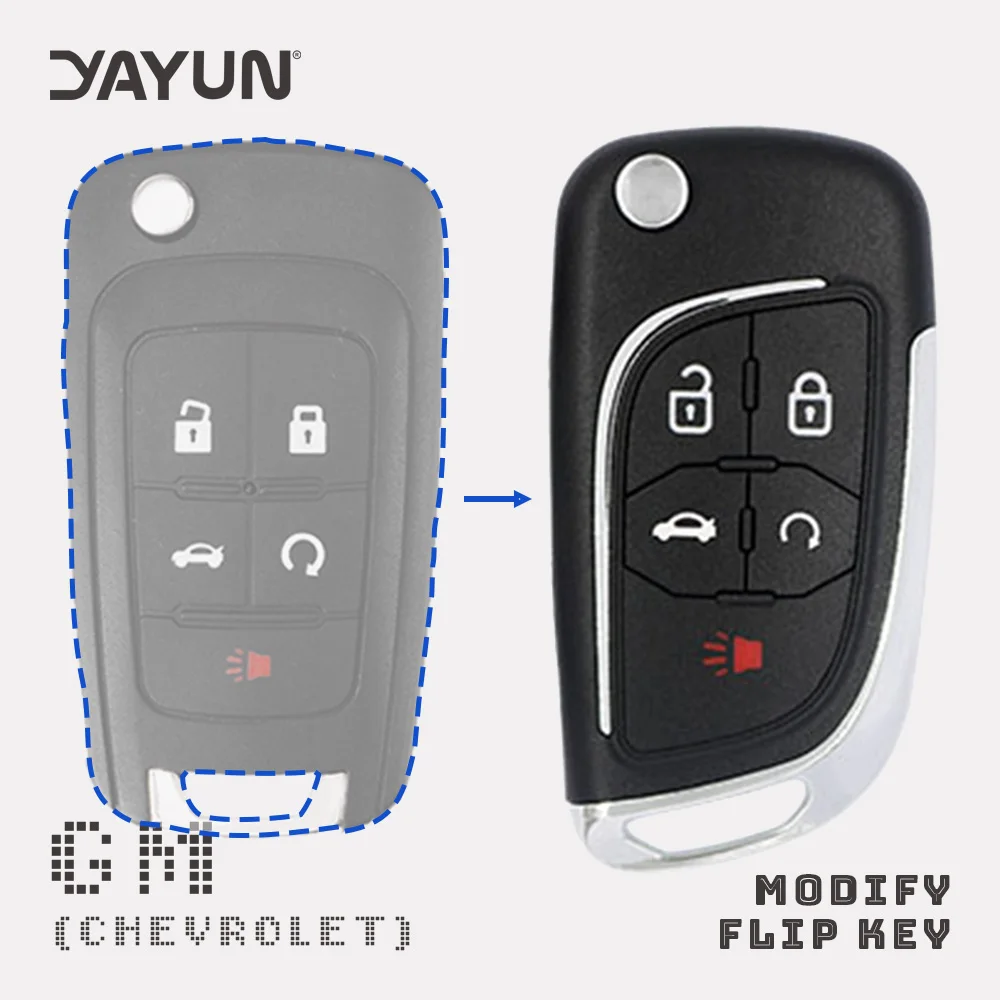 

YAYUN ForChevrolet Cruze Lova Aveo Epica Remote Key Shell Modified Flip Folding Remote Key Case HU100 Blade 2 3 4 5 Buttons