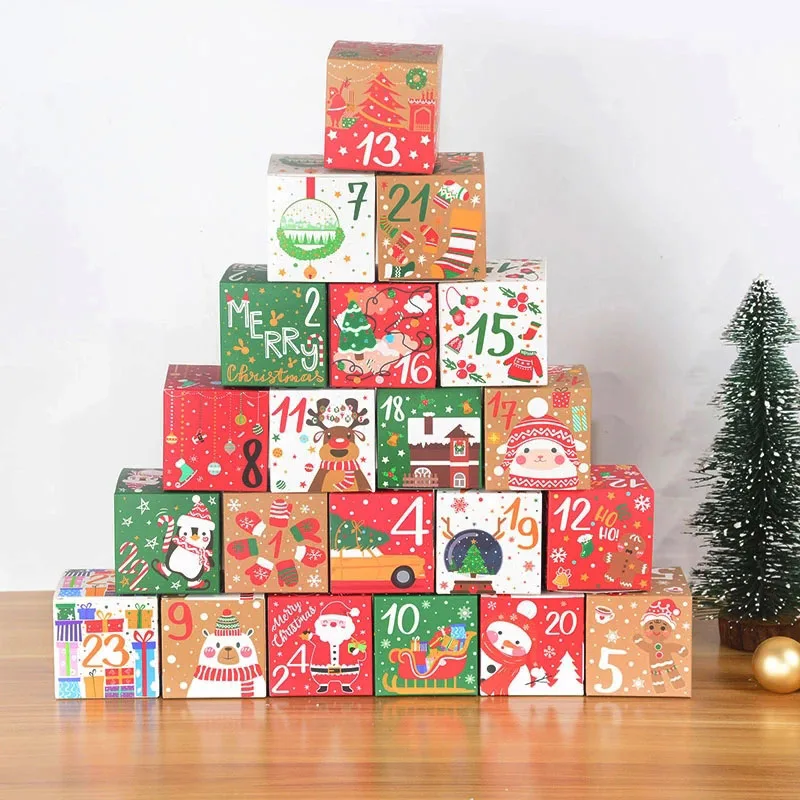 Christmas Advent Calendar Candy | Christmas Boxes Advent Calendar - 24pcs  Christmas - Aliexpress