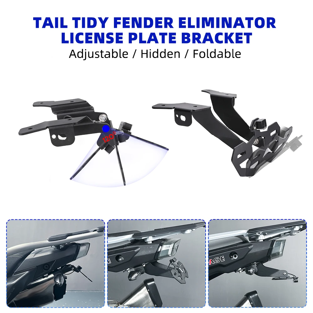 Motorcycle License Plate Holder Tail Tidy Fender Eliminator Kit for CFMOTO 450MT 800MT-X