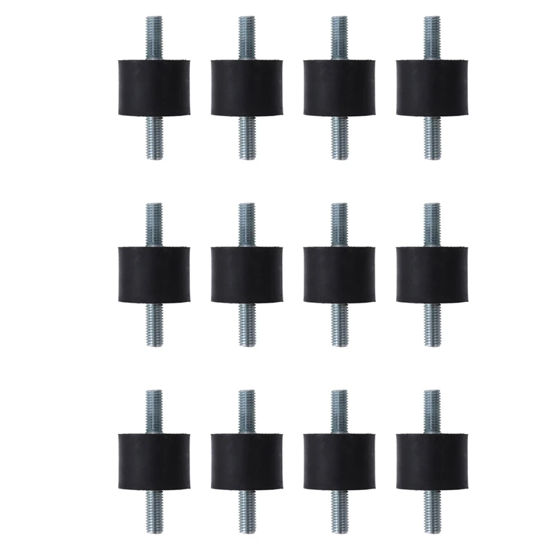 【Superdeals】12 Pieces M10 Rubber Shock Absorber Double External Thread Rubber Anti-Vibration Vibration Isolator Durable