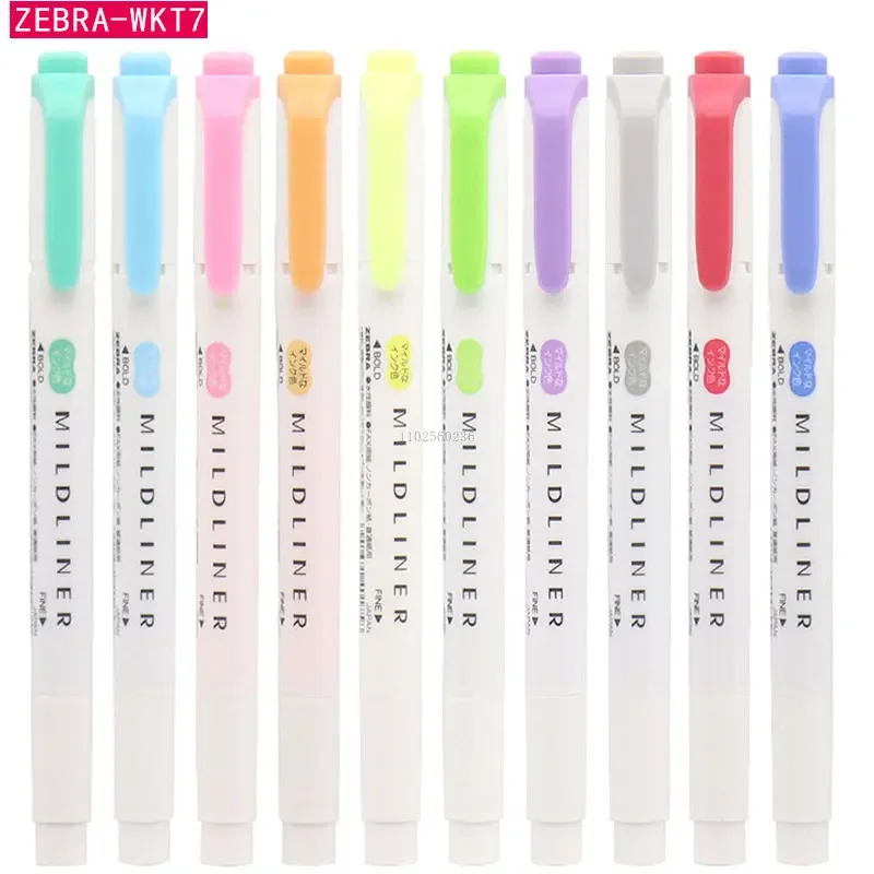 Japan ZEBRA WKT7 Mildliner Highlighter Pen Set Double Tip Markers Student Stationery Marker Pen for Kids Office College School, highlighter pen,marker pen,highlighter marker