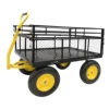 LZBEITEM Steel Garden Cart, Heavy Duty 1400 lbs Capacity, with Removable Mesh Sides to Convert into Flatbed, with16 in Tires 1