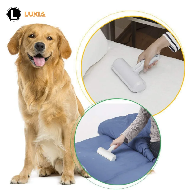 Pet Hair Roller Remover Lint Brush 2-Way Dog Cat Comb Tool Convenient Cleaning Dog Cat Fur Brush Base Home Furniture Sofa Clothe 3