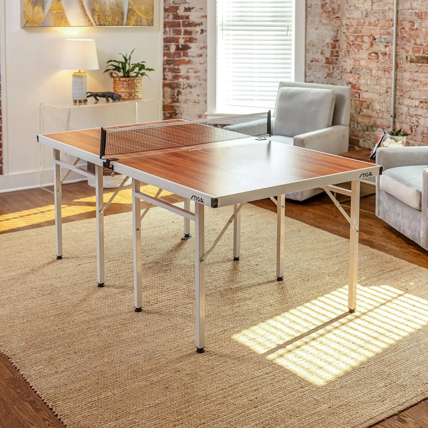 Space Saver Compact Ping Pong Table Quick, Easy Storage Separate Table Halves No Assembly Required