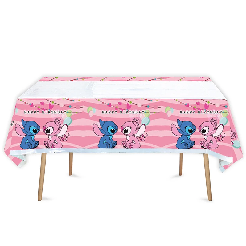 Birthday Party Supplies Disney Lilo & Stitch Birthday Decoration Party Decor Tableware Tablecloth Paper Cup Plate Backdrop Balloons Supplies Kids Favor