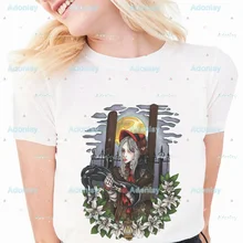

Bloodborne Let The Hunt Begin Women-clothing Short Sleeve Vintage Tops for Cute Summer Women Kawaii Clothes T-shirt Girls Womens