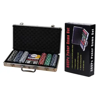 Texas Poker Chips With Box Professional Card Games Counting Casino Poker Game Set Chip Cloth Playing Cards Gambling Games 1