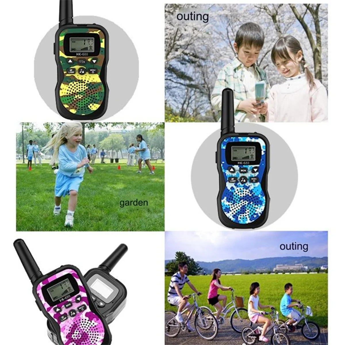 Walkie Talkies Rechargeable for Kids Long Range,Xmas Birthday Gift, Hiking Gear Camping Games Toys with Flashlight Pink 3