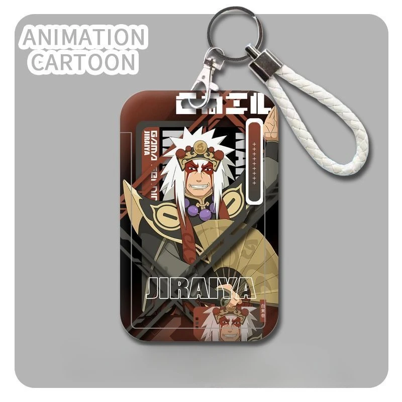 Naruto & Sasuke Cartoon Card Holder with Anti-Loss Case and Pendant