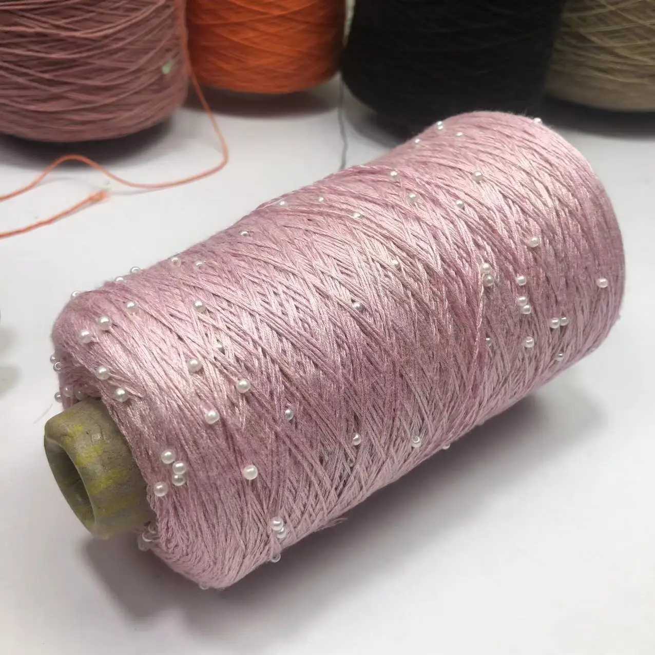 Multi-color 350g 70%Cotton Lace Soft Crochet Hand Beaded Yarn Hand-Knitted Yarn  For Knitting Sweaters Hats Scarves 4