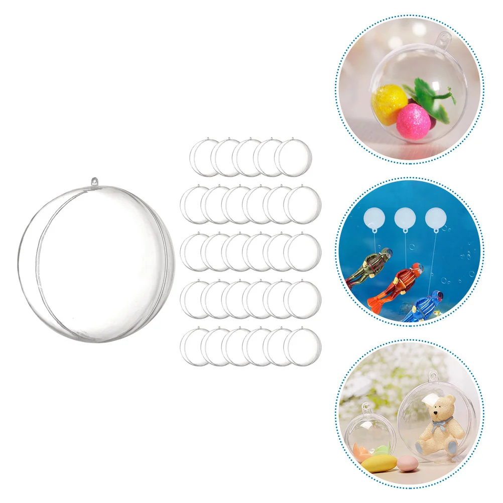 

30 Pcs Aquarium Floating Ball Christmas Decorating Empty Transparent Wedding Chrismas Xmas Party Supplies Fillable Ornament