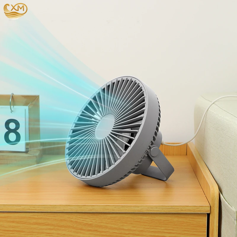 Portable Desk Fan with 3-Speed Settings and Rechargeable Light