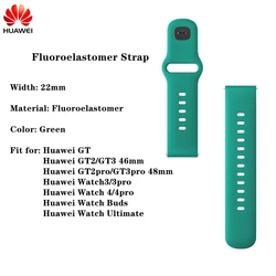 Premium Leather & Silicone Hybrid Watch Strap - 22mm Versatile Sports Band with Nylon Weave for watch3 pro (FKM Green)