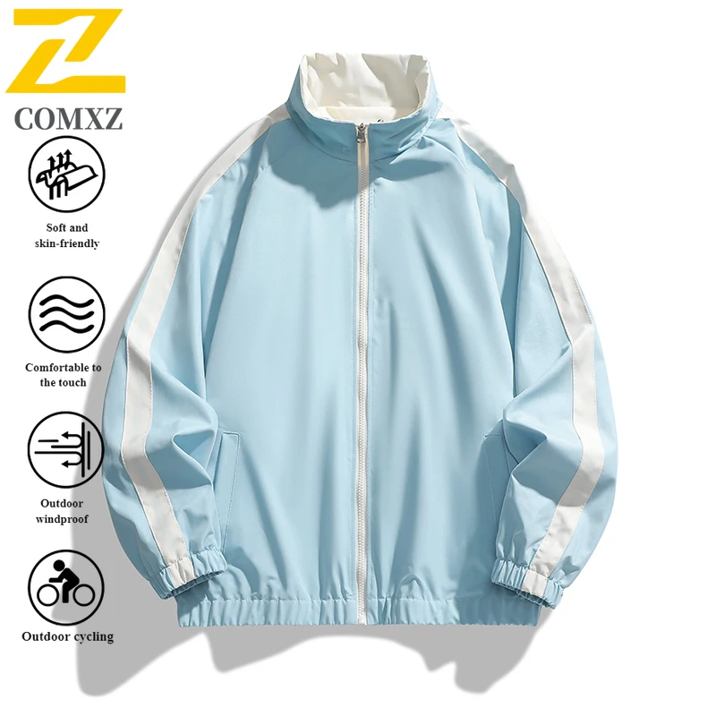EiAO Jacket  Reversible Stripe Men Women Stand Collar  Bomber Coat Waterproof Windproof Outdoor Techwear for Hiking Camping 2025