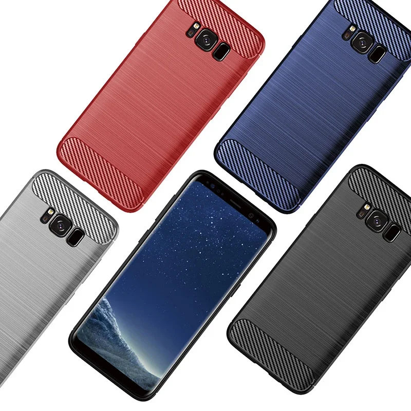 삼성 갤럭시 S8 케이스 실리콘 TPU 범퍼 탄소 S 라이트 럭셔리 커버 삼성 갤럭시 S8 라이트 G9500 G950F Funda