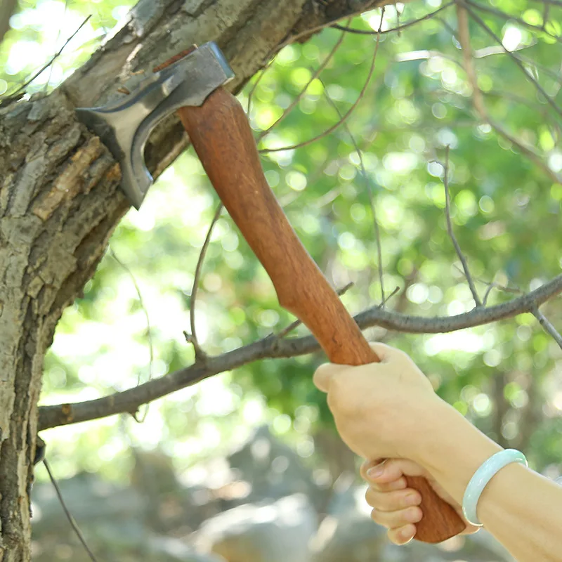 Outdoor campsite logging, chopping wood, wooden handle, mountain axe, hardware, fire emergency, high-quality axe 2