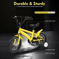 Vélo d'apprentissage pour enfants de 14 pouces, jaune soleil, design délicat et rêveur, structure robuste et réglable, compagnon de vélo sûr pour les enfants en plein air, au parc ou dans le quartier 2