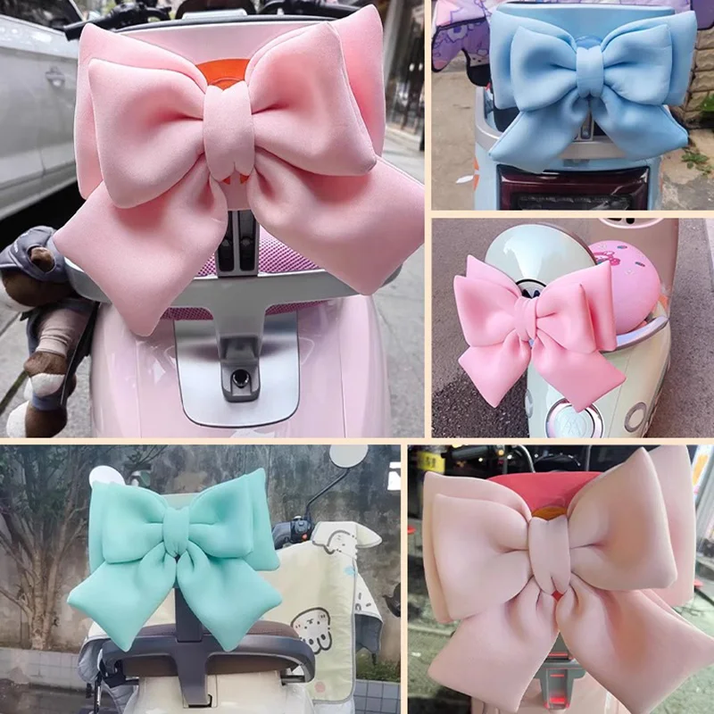 Cute Bow Helmet Modeling Motorcycle Helmet Decoration Polyester Cotton Bowknot Universal Electric Bike Vehicle Decor Girls Gift