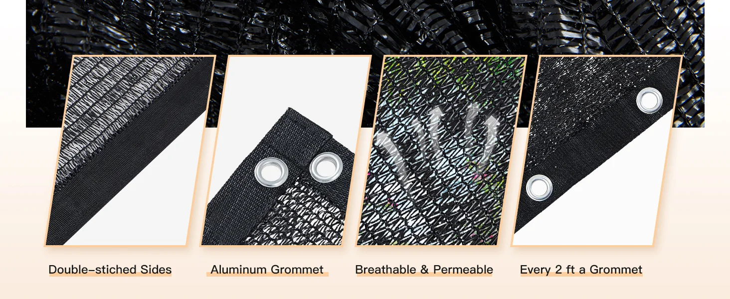 2-15m Black Sunshade Net Sun Shade Shading Sunblock Mesh Cover Plant Greenhouse Privacy Screen Garden Outdoor Anti-UV Cloth Home