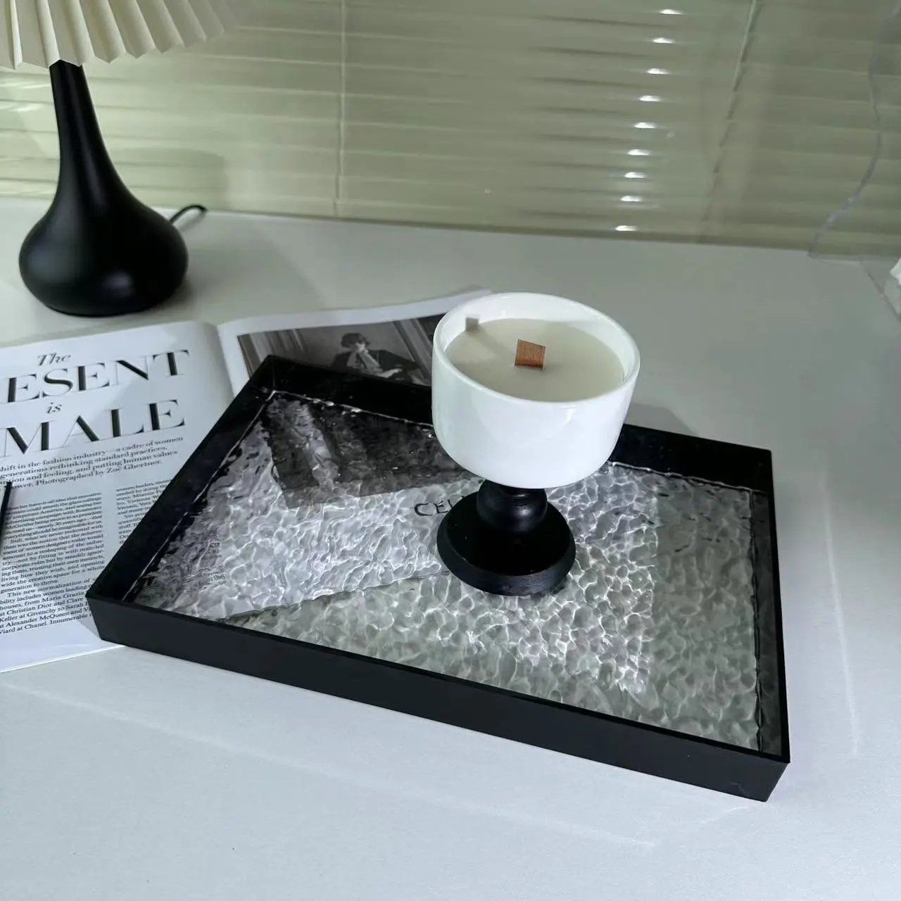 Acrylic Storage Tray Light Luxury Bathroom Storage Tray Cosmetics Aromatherapy Shelf 4