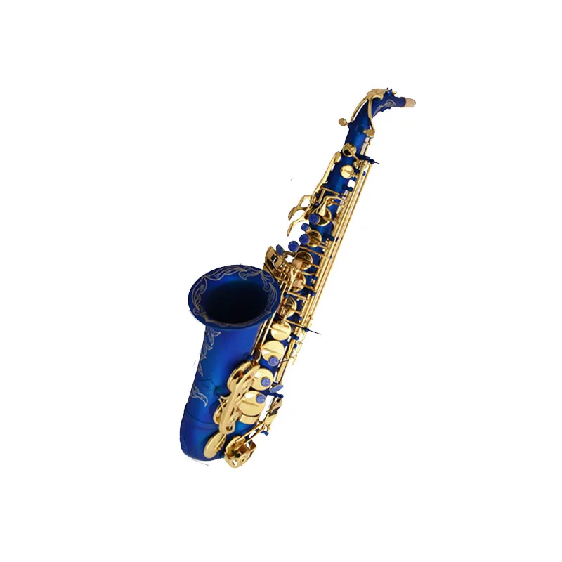 

Улучшенный Профессиональный альт Eb матовый синий лак саксофон SAX