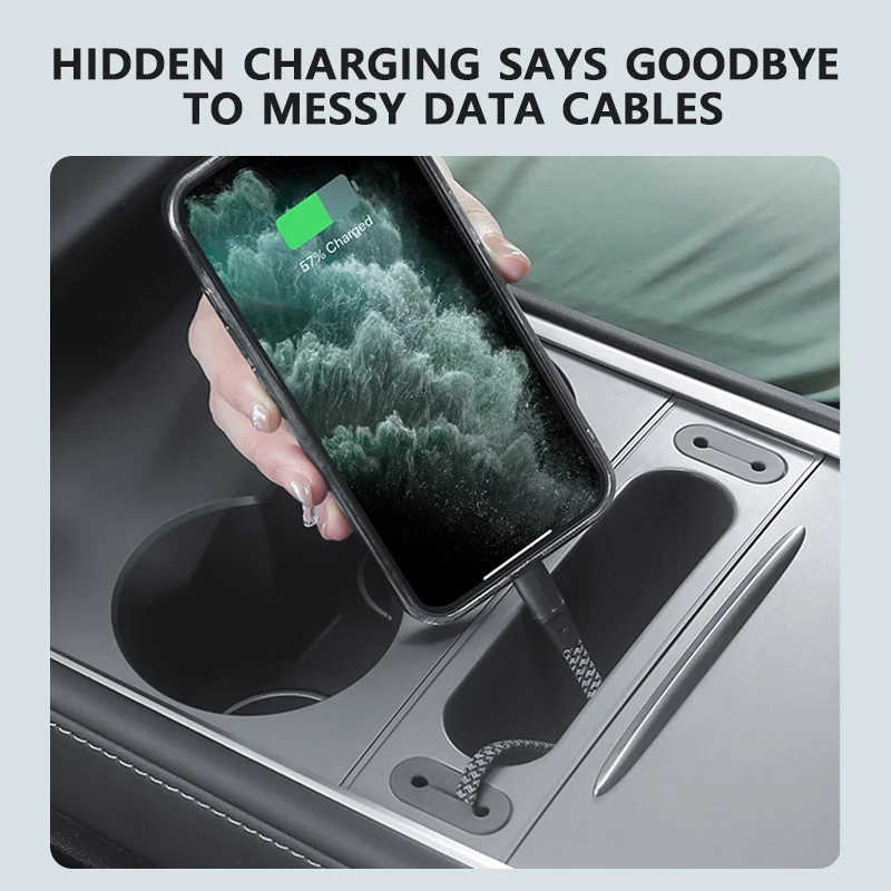 Tesla Model 3 용 VASTZ USB 허브 2021 2023 모델 Y 2019 2024 자동차 센터 콘솔 케이블 정리 케이블 관리 홀더