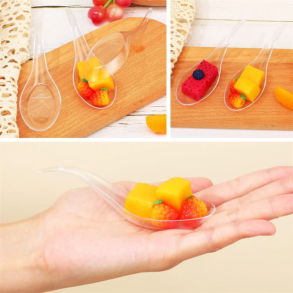 Appetizer Spoons-Tasting Spoons -50 count- Disposable Clear Plastic-Ideal for Appetizers, Desserts, Dips, Sauces and More!
