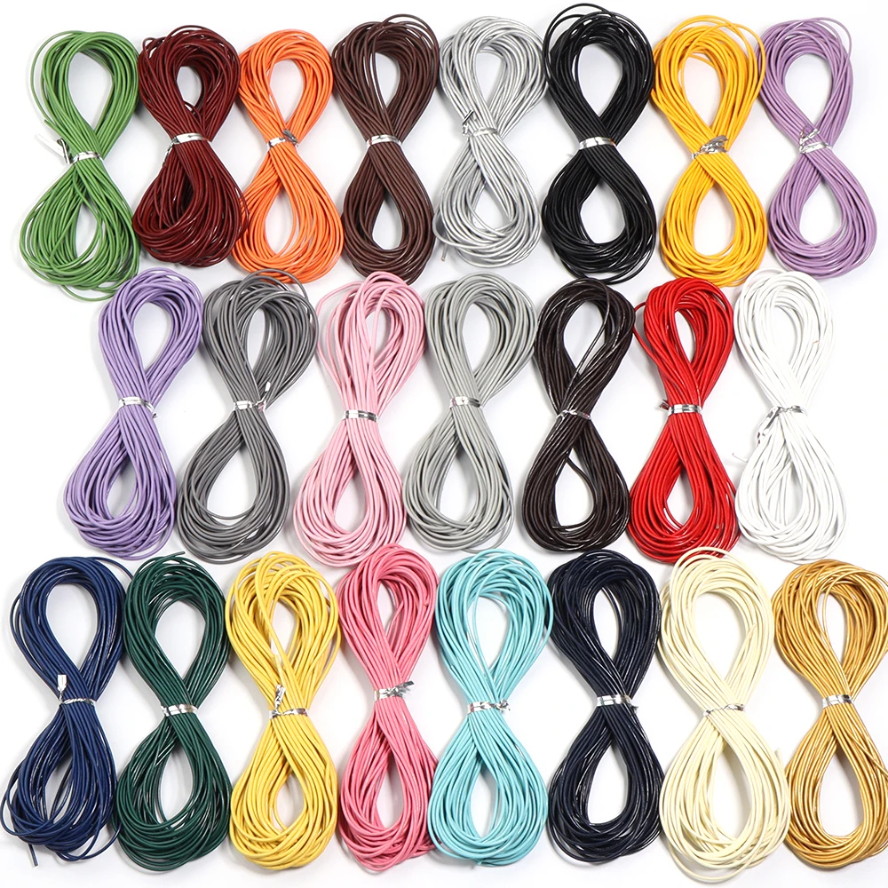 10yards Dia 1/1.5/2/3mm Round Genuine leather cord for Bag Decoration DIY Handicrafts Making Findings Supplies Rope String
