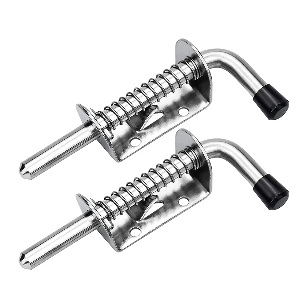 1/2PCS Spring Loaded Latch Pin 304 Stainless Steel Silver Window Cabinet Hinges Security Door Bolt Latch For Household Hardware door latch
