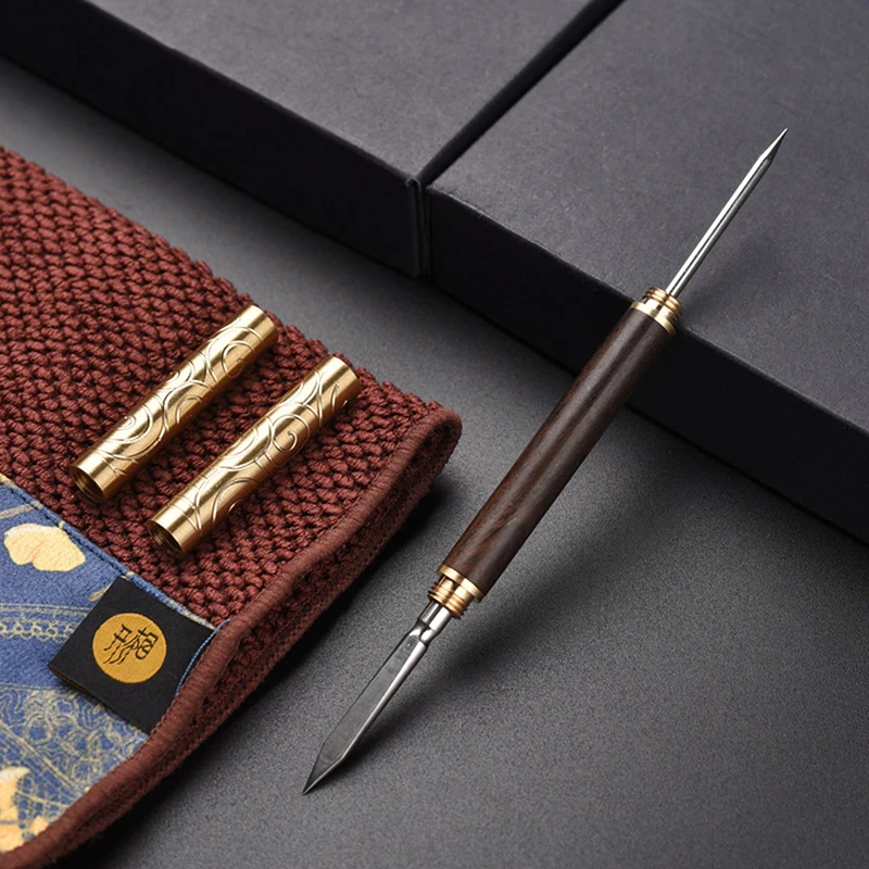 Exquisite Wooden Tea Knife Ebony Tea Knife Needle Pick Puer Tools Cone Needle Brick Tool Chinese Kung Fu Teasets Tool
