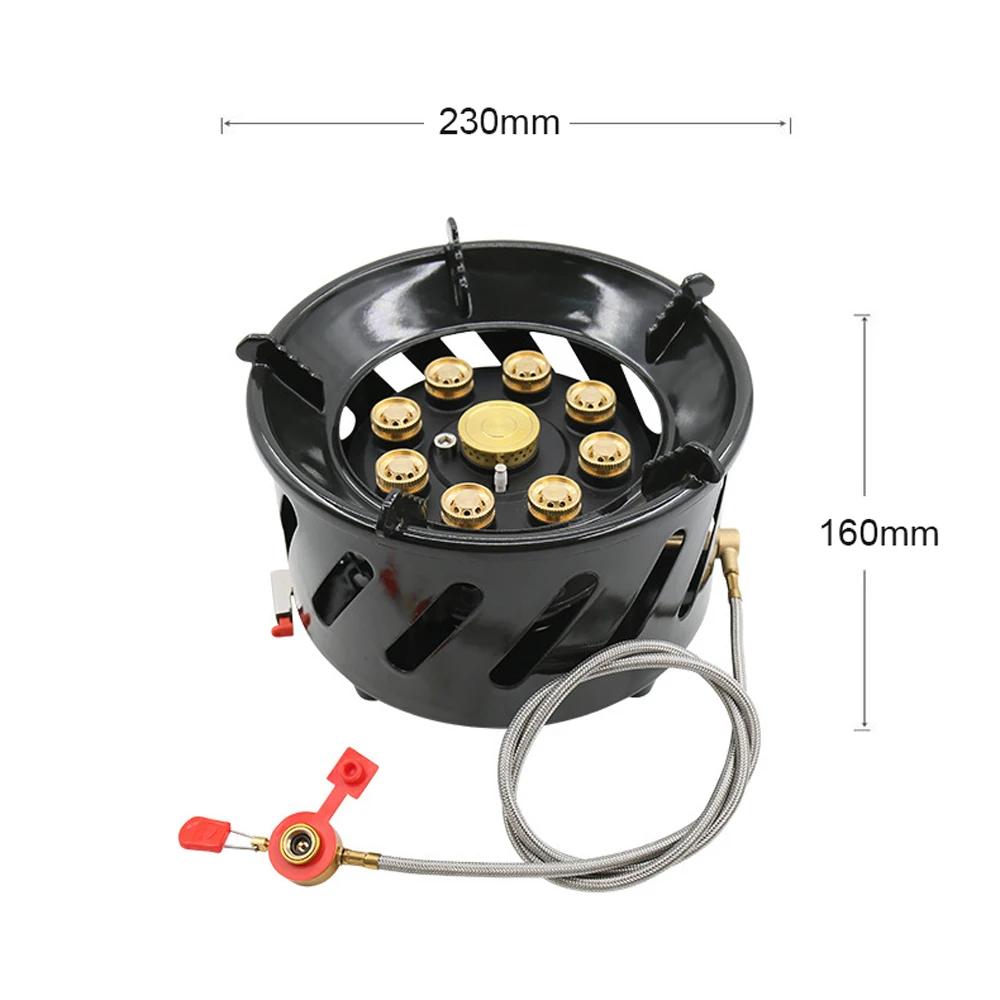 Abba Double Burner Portable Propane Stovetop - Lightweight Alloy Steel Portable Stove - Stove for Camping, Patio & Outdoor Activities, 13.19 x