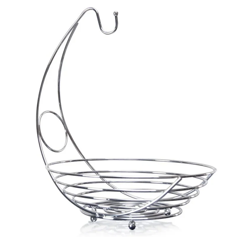 1PC Metal Fruit Basket Banana Rack Fruit Rack Storage Basket Table Kitchen Dining Decoration storage container kitchen gadgets kitchen drainage basket