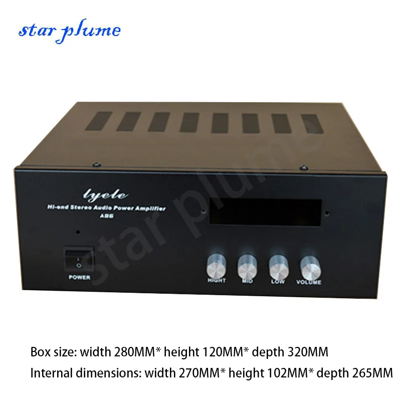 270*102*265mm Power Amplifier Case Enclosure Treble Midrange Bass Adjustment MP3 For HIFI Audio Amplifier Chassis Shell DIY Box all aluminum power amplifier case preamplifier case decoder shell （231 189 44mm）hifi alluminio amplifier chassis shell diy box