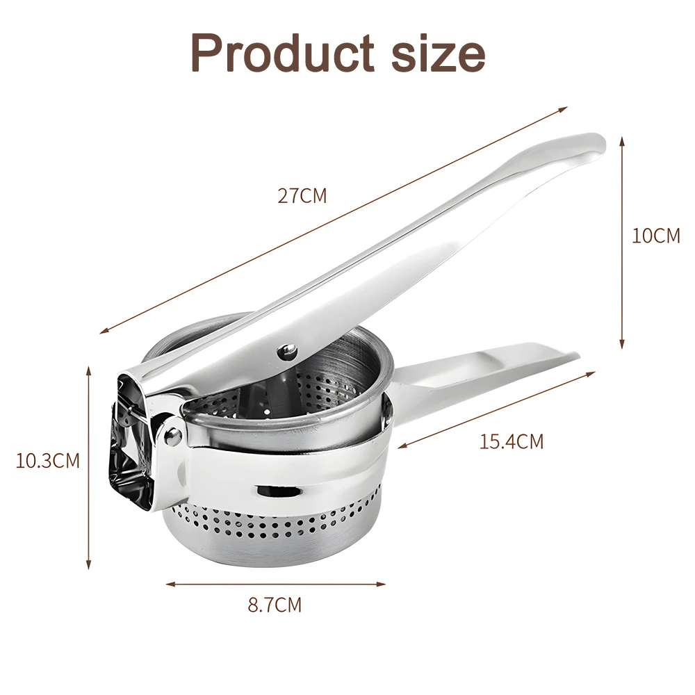 Masher Ricer Press Mashed Potatoes Stainless Steel Crushing Puree Fruit Vegetable SqueezerJuicer Press Maker Kitchen Tools