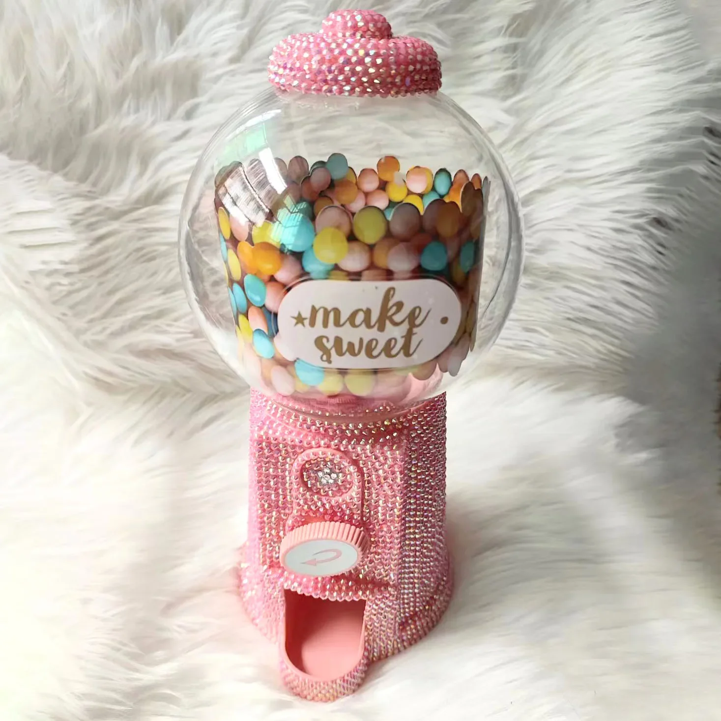 Sparkling Rheinstone Candy Machine Gumball Dispenser Coin Sorter Money Box Large Small Candy Dispenser Kid Gift Party Decoration 2