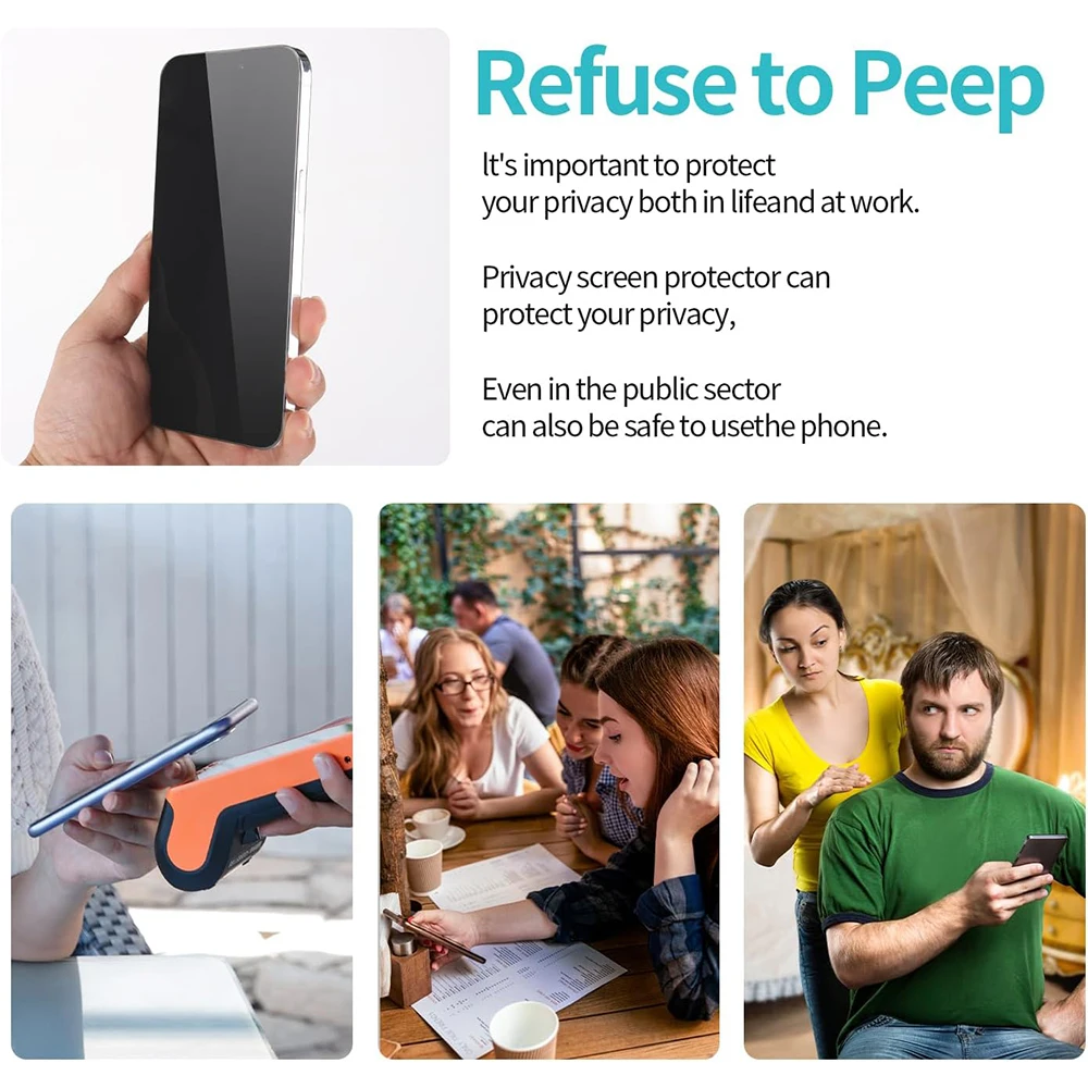 Full Cover Anti-Spy Privacy Screen with Camera Lens Protection - Tempered Glass