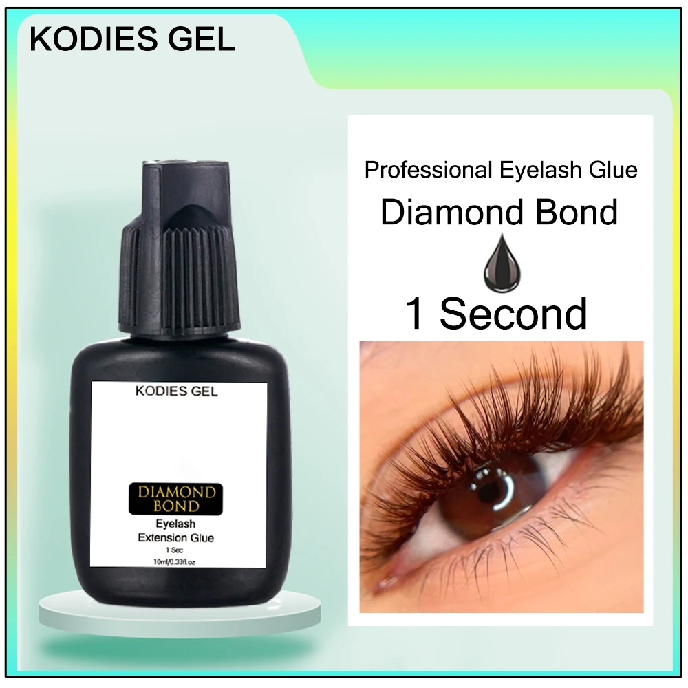 Kodies Gel Eye Lash Glue Per Flase Extension Ciglia 10G 1 Secondo Fast Dry Diamond Bond Colla Strumento Di Trucco Impermeabile Extra Forte