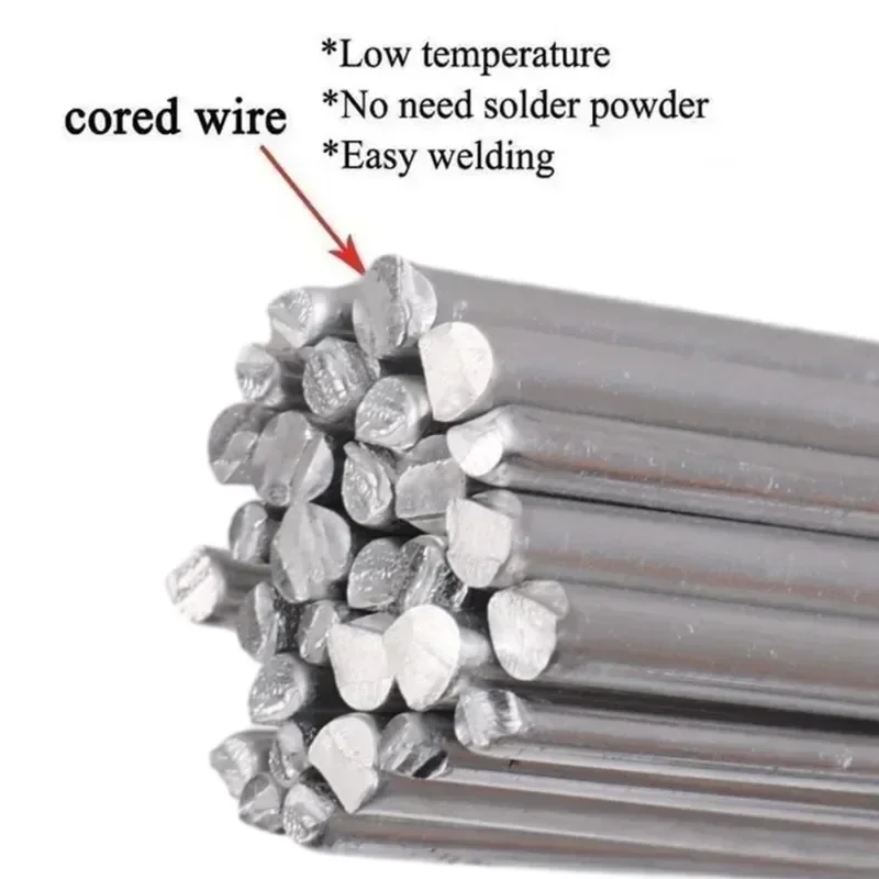 Welding Rods Aluminum Repair Agent Low Temperature Easy Melt Stainless Steel Solder Rod Cored Wire 100/10pcs