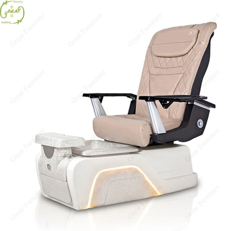 High End Modern Beauty Salon Foot Spa Chair Luxury Electric Massage Pedicure Chair With Led Lighting