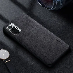 Premium Luxury Leather Phone Case - Retro Business Style Solid Color Cover for Redmi Note 10 Pro (Black)